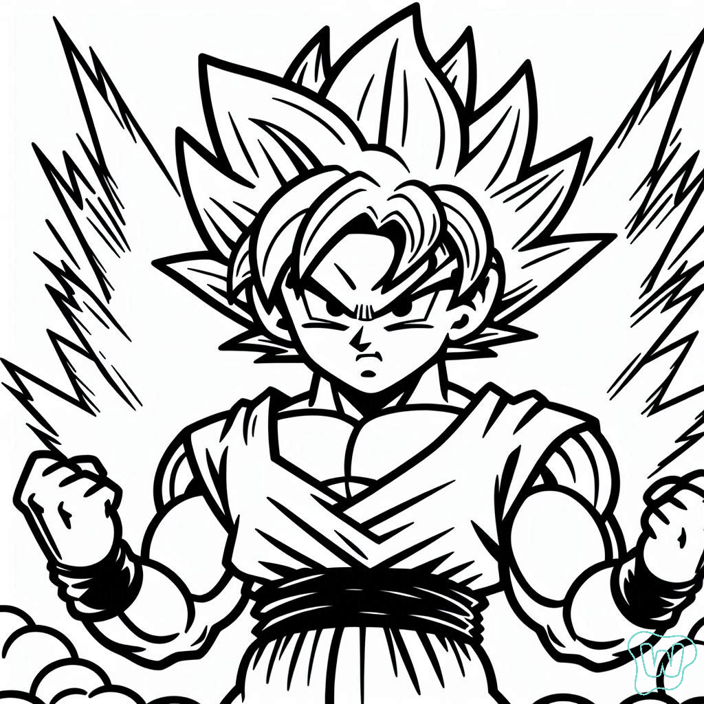 78 Goku Da Colorare Scarica E Stampa PDF Gratuitamente