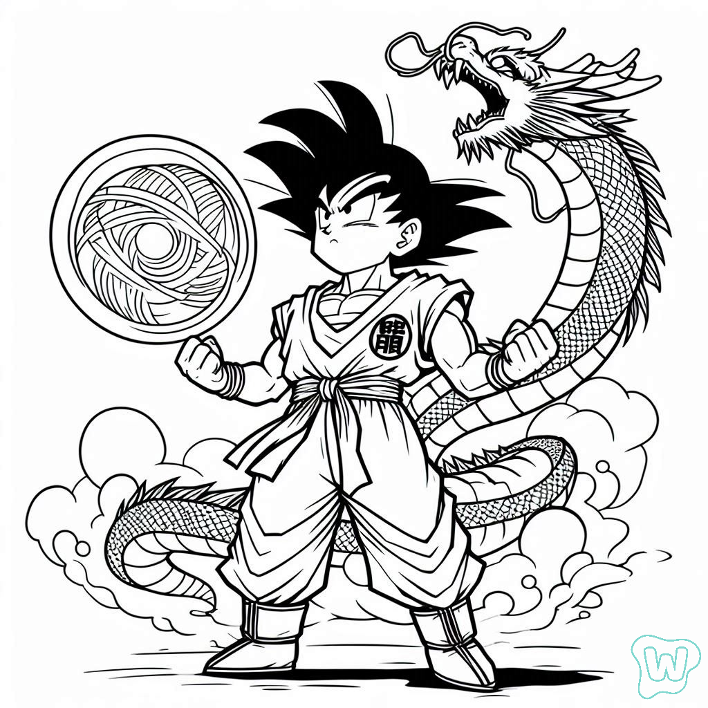 78 Goku Da Colorare Scarica E Stampa PDF Gratuitamente