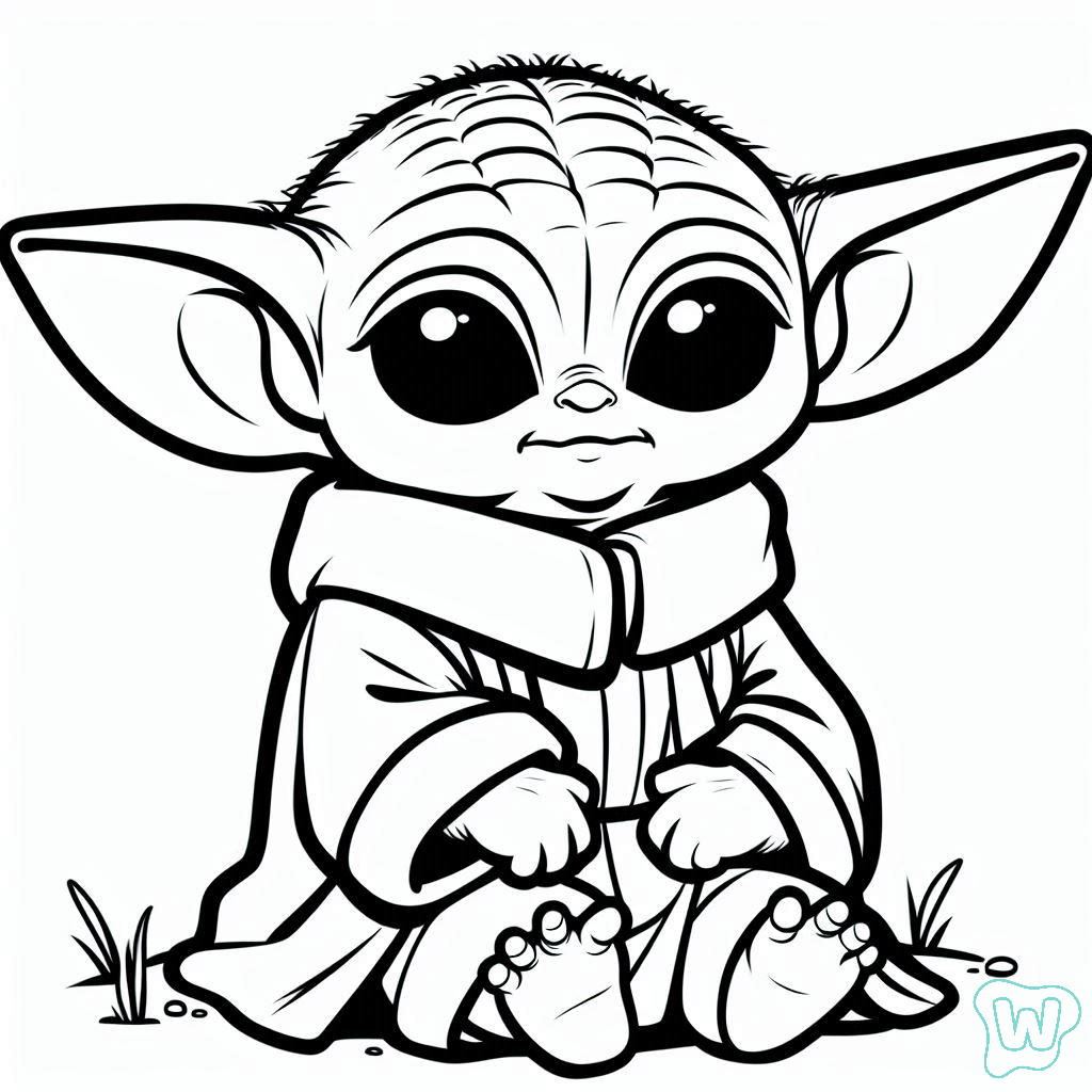 Mando And Baby Yoda Coloring Pages