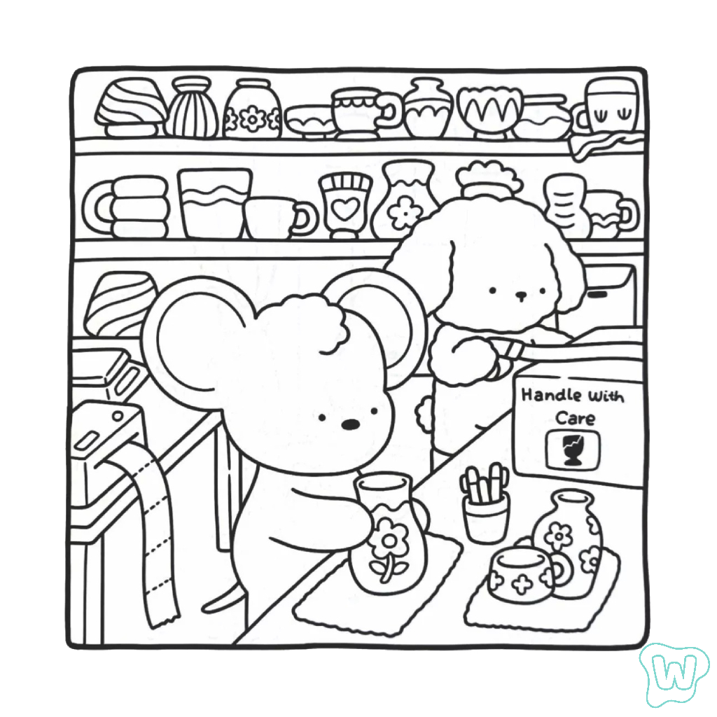 Coloring Pages Cozy Friends