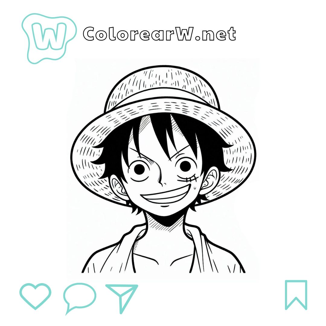 Luffy Da Colorare Immagini PDF Da Stampare
