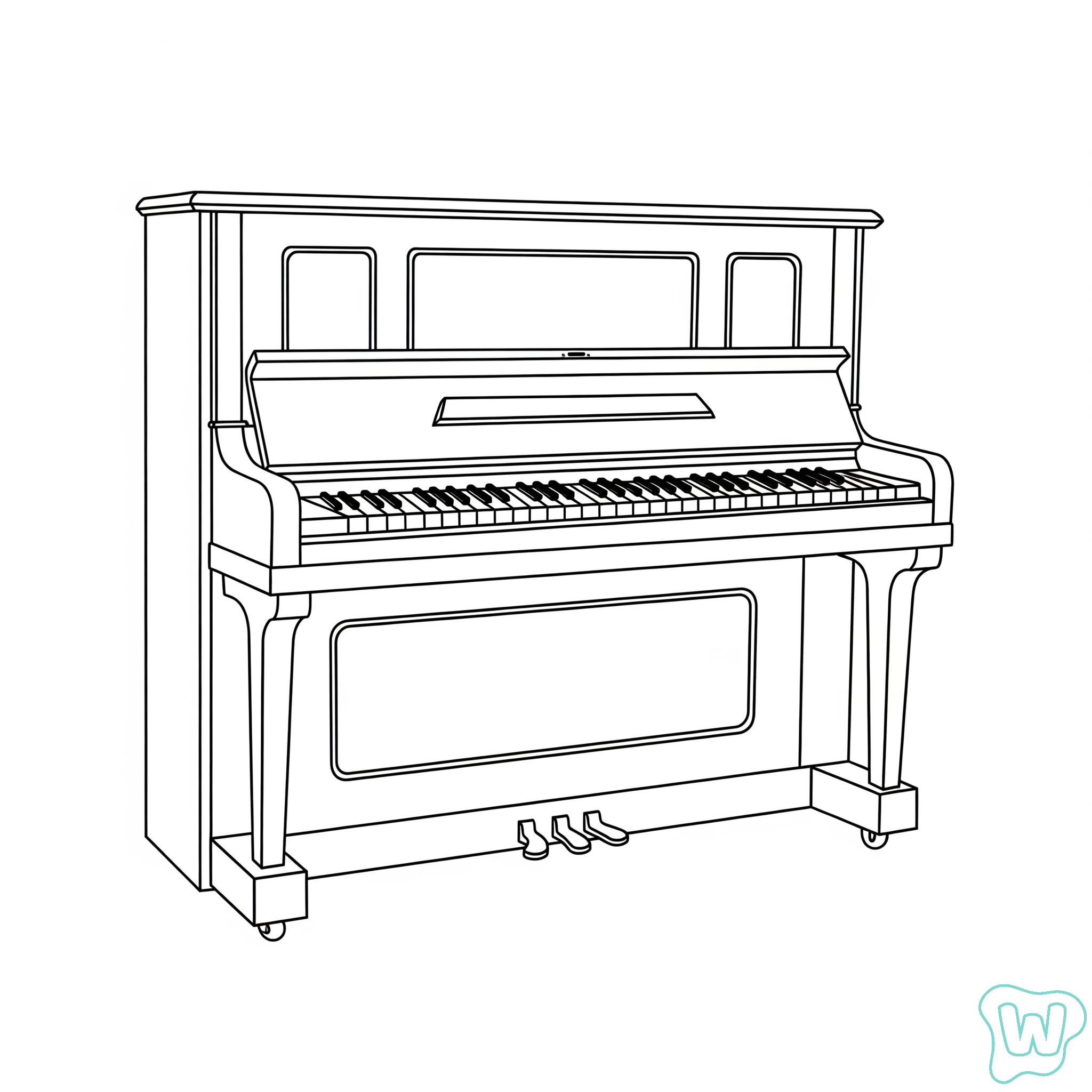 Piano Coloring Page Pdf