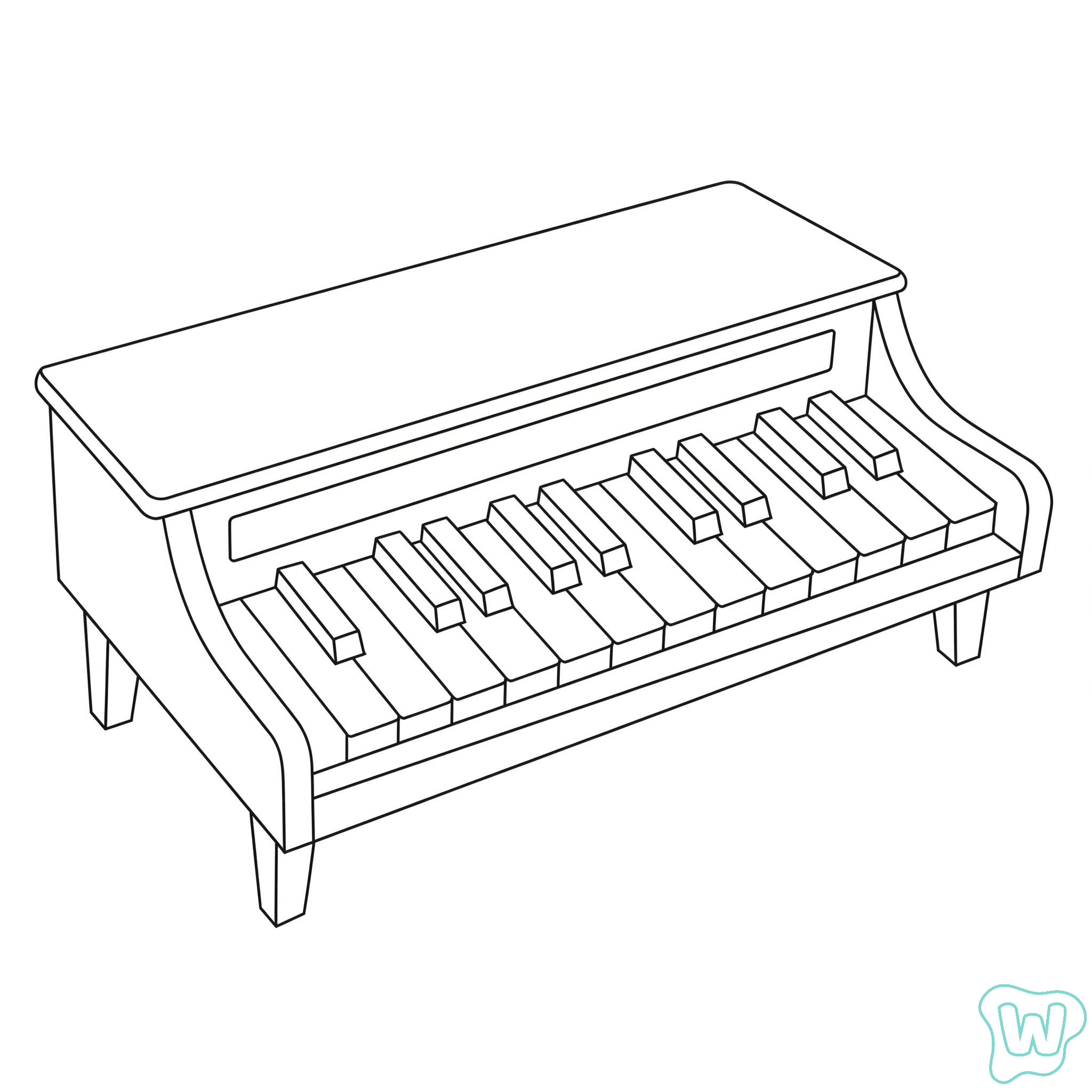 Piano Coloring Sheet