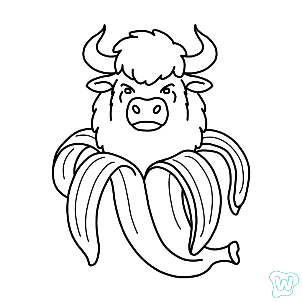 páginas para colorear para imprimir gratis Bulliccinni Bananini