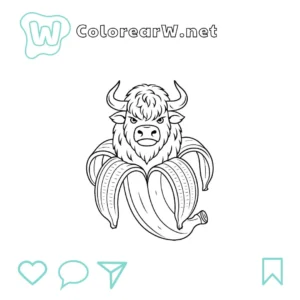 Bulliccinni Bananini para colorear (PDF para imprimir gratis) thumbnail