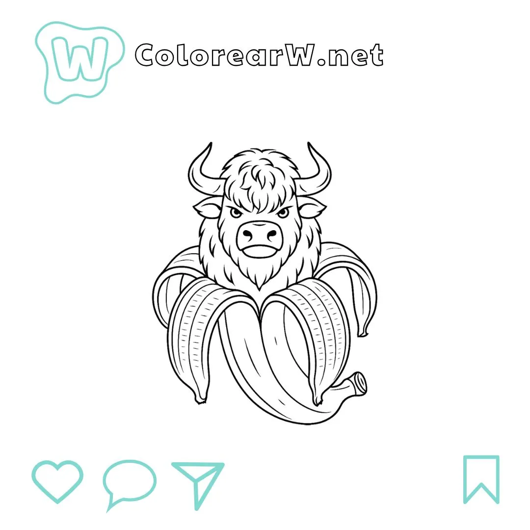 Bulliccinni Bananini para colorear (PDF para imprimir gratis) thumbnail