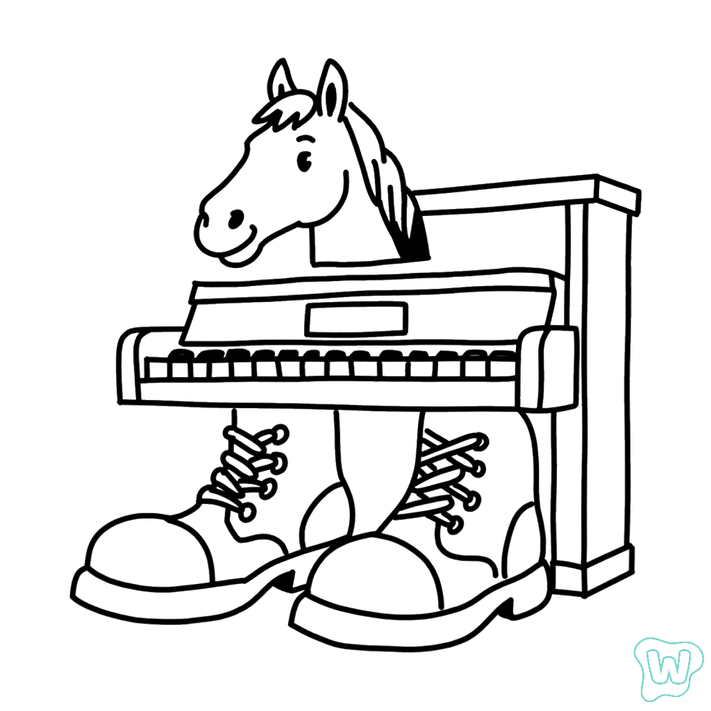 colorear y Imprimir PDF Ecco Cavallo Virtuoso