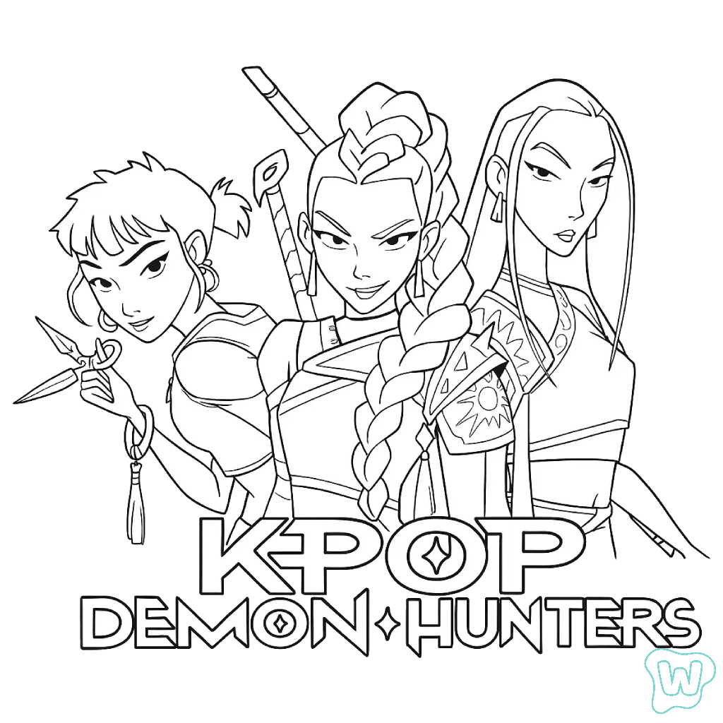 páginas para colorear para adultos KPop Demon Hunters