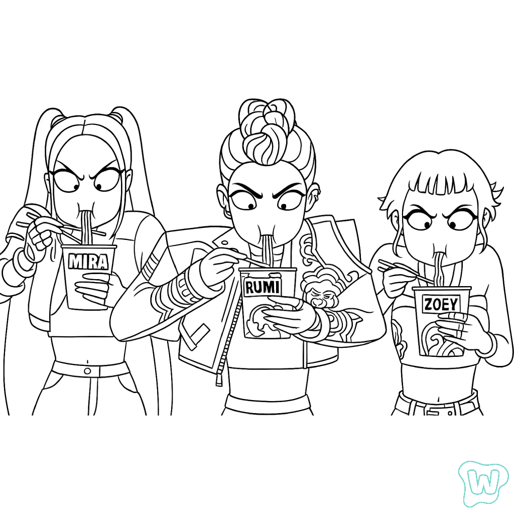 colorear y Imprimir PDF gratis KPop Demon Hunters