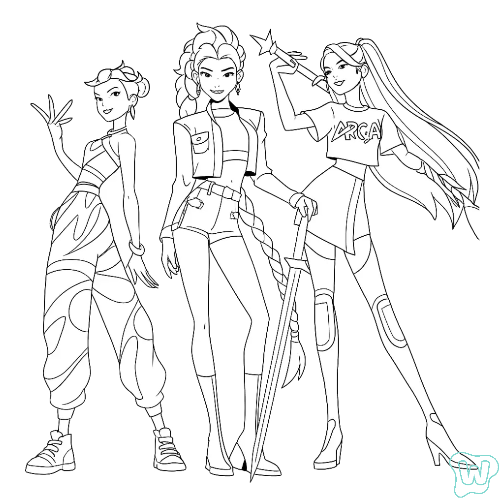 para colorear KPop Demon Hunters