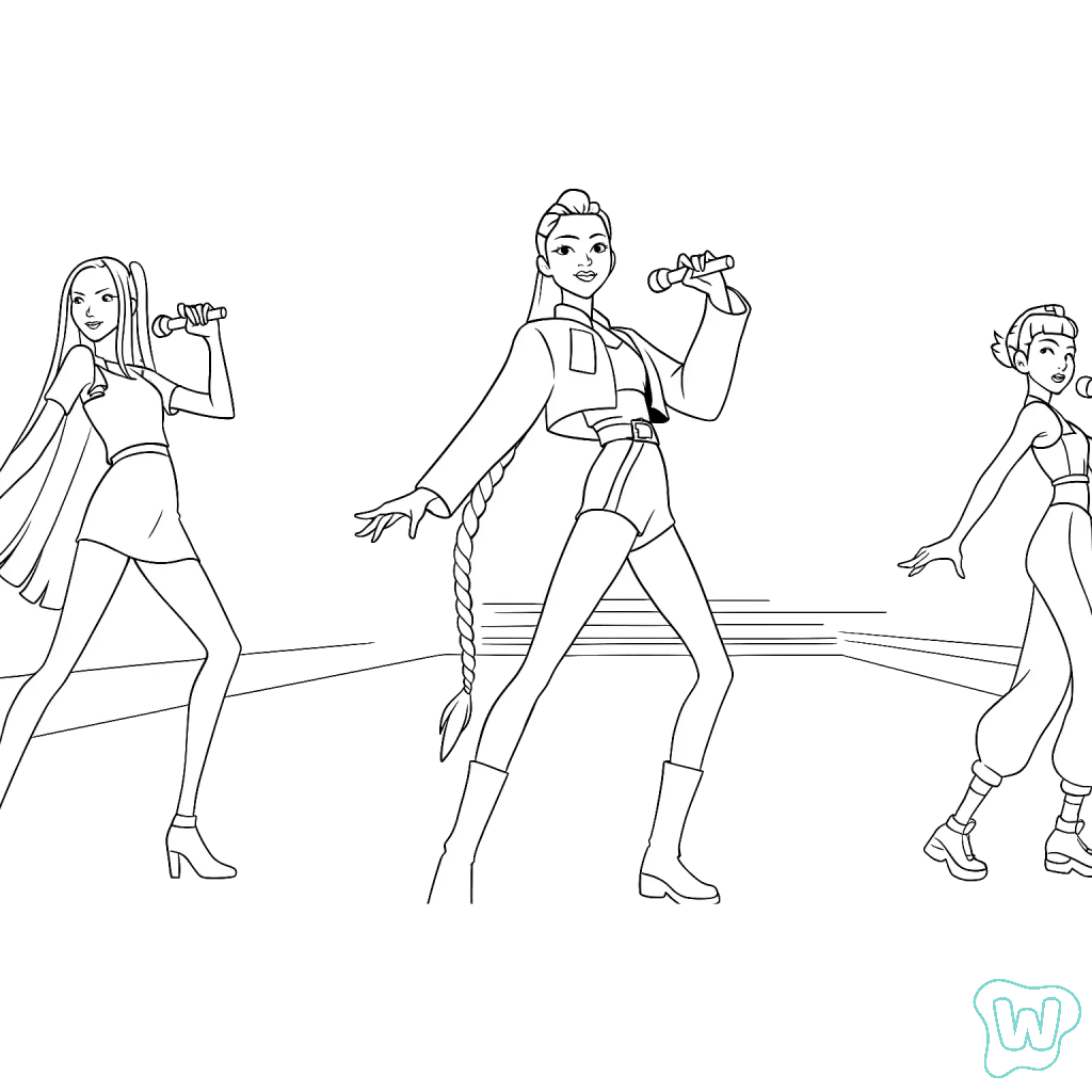 KPop Demon Hunters dibujos para colorear y Imprimir PDF gratis