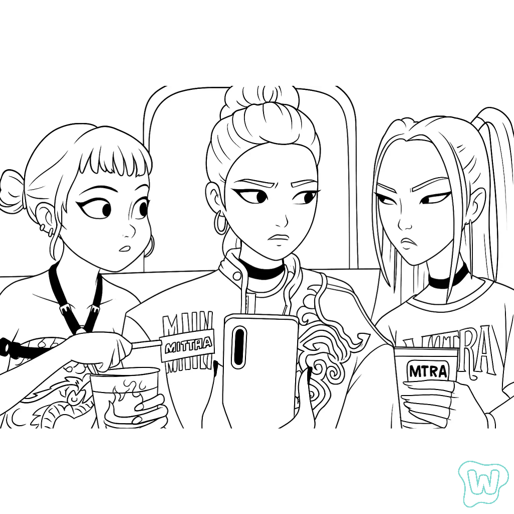 divertidas páginas para colorear KPop Demon Hunters