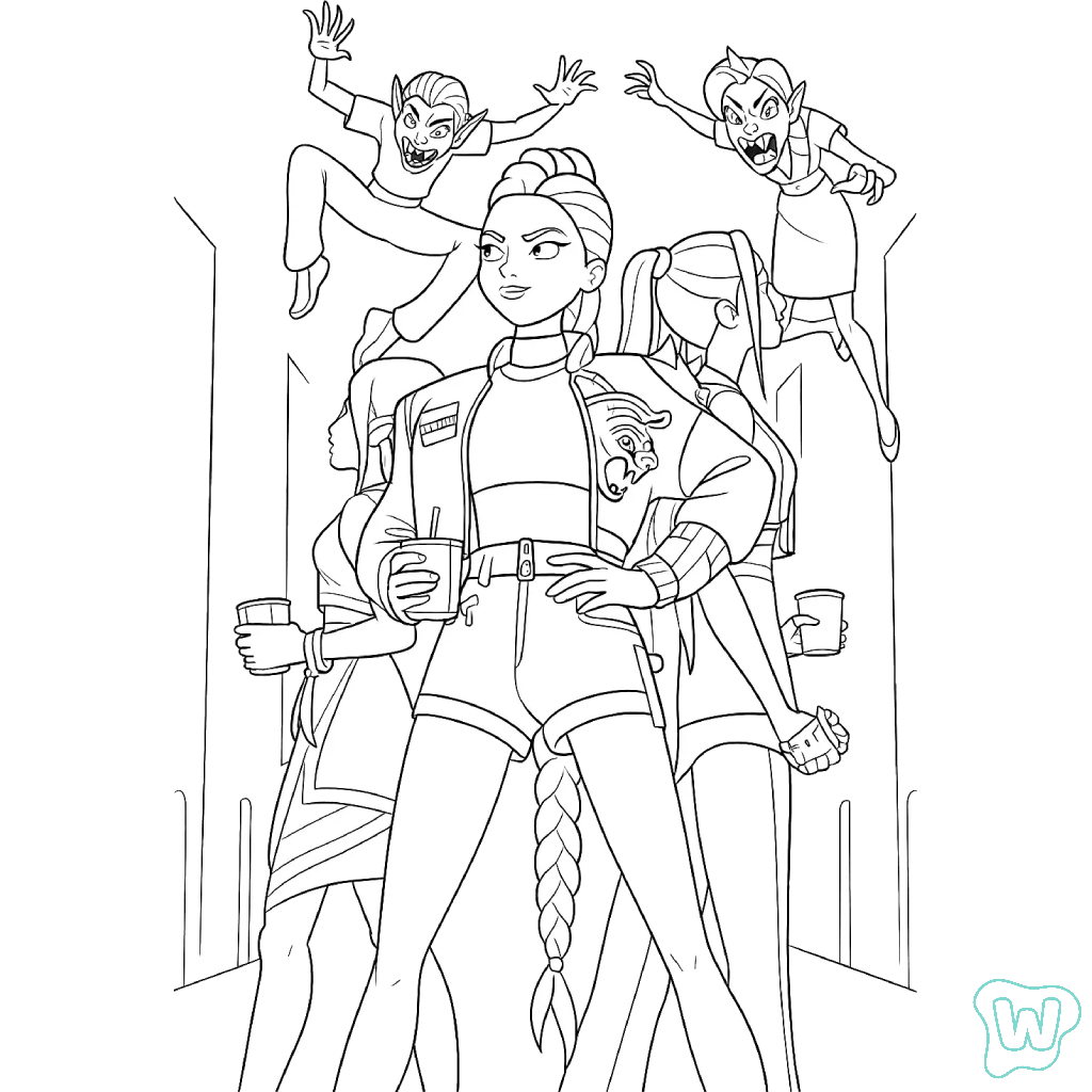 KPop Demon Hunters páginas para colorear pdf