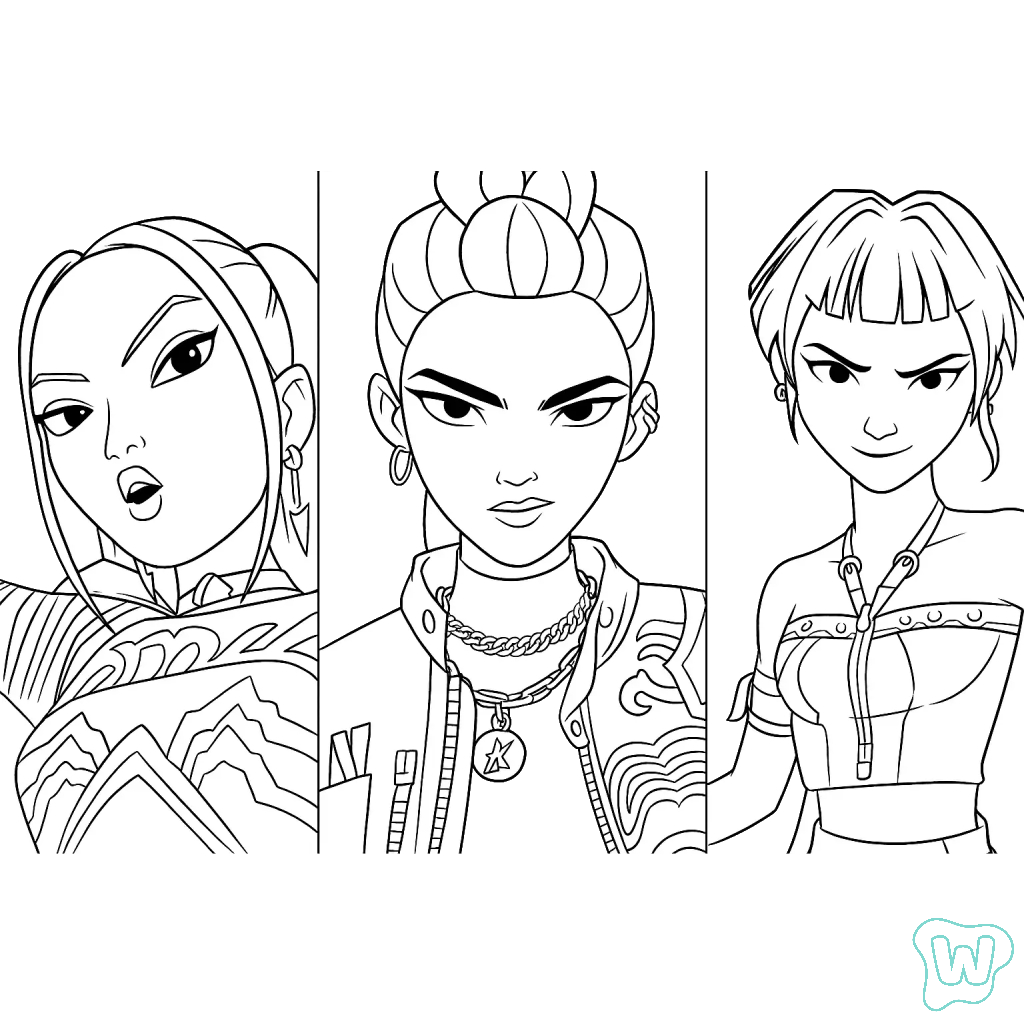 descargar e imprimir PDF gratis KPop Demon Hunters