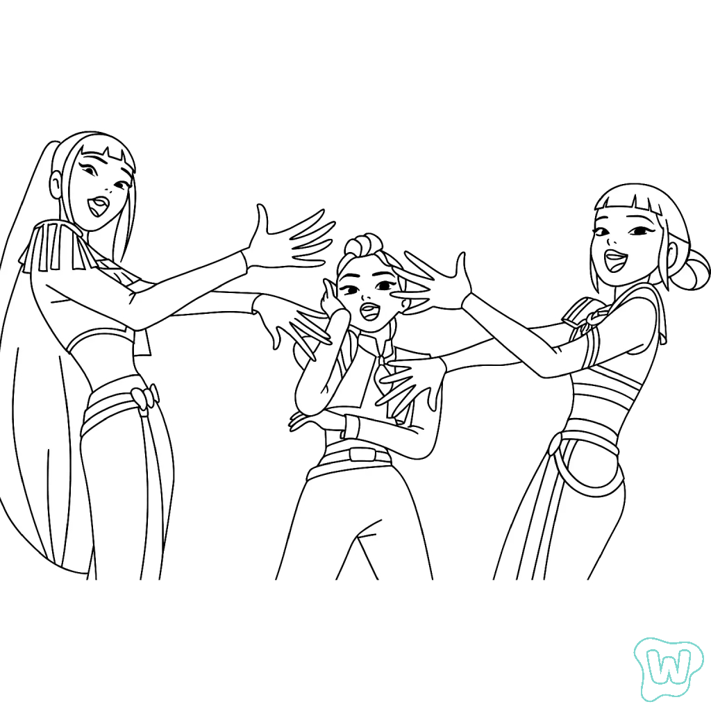 felices páginas para colorear KPop Demon Hunters