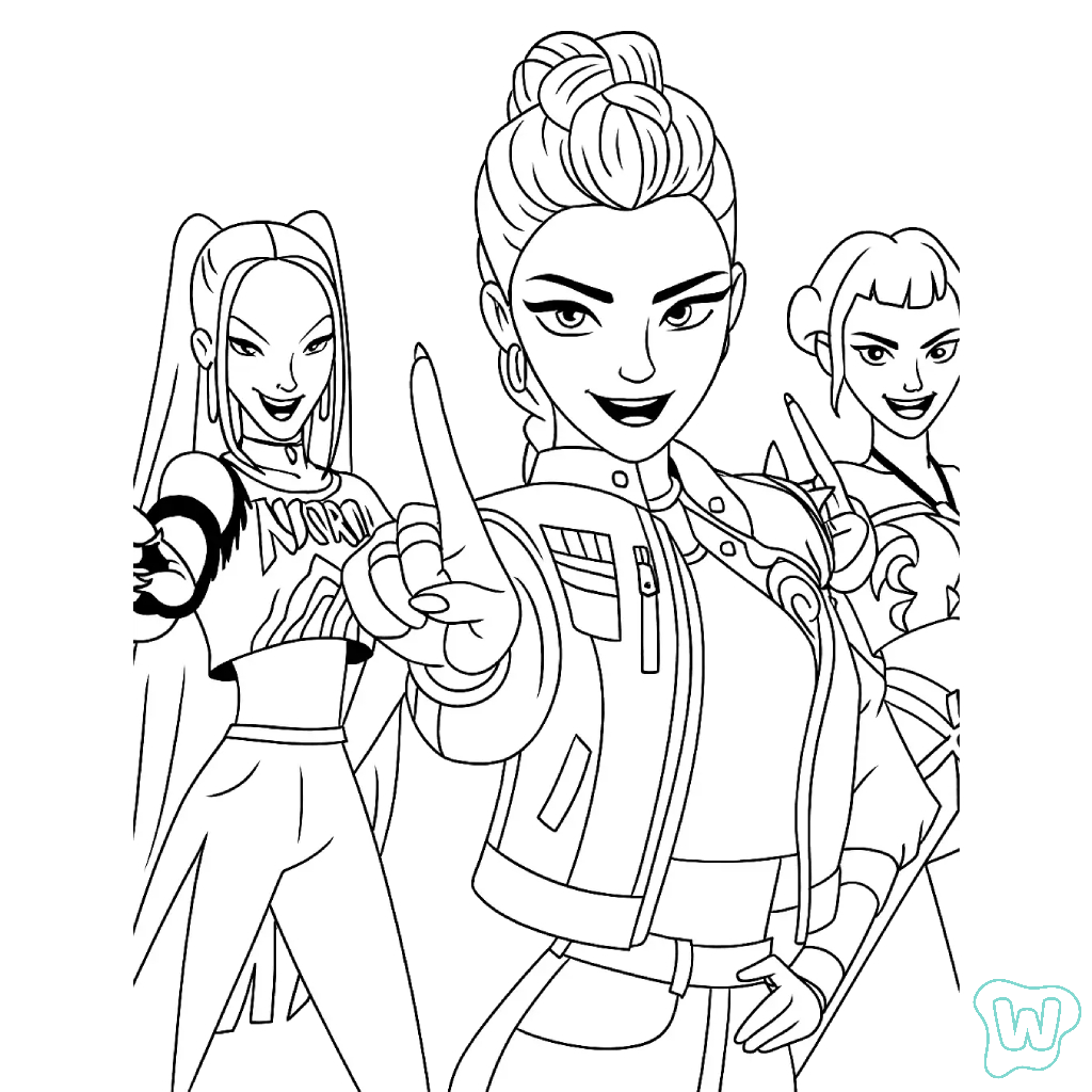 páginas para colorear para imprimir gratis KPop Demon Hunters