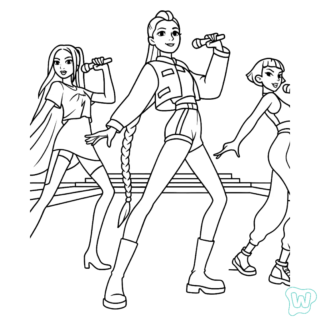 para colorear KPop Demon Hunters 1