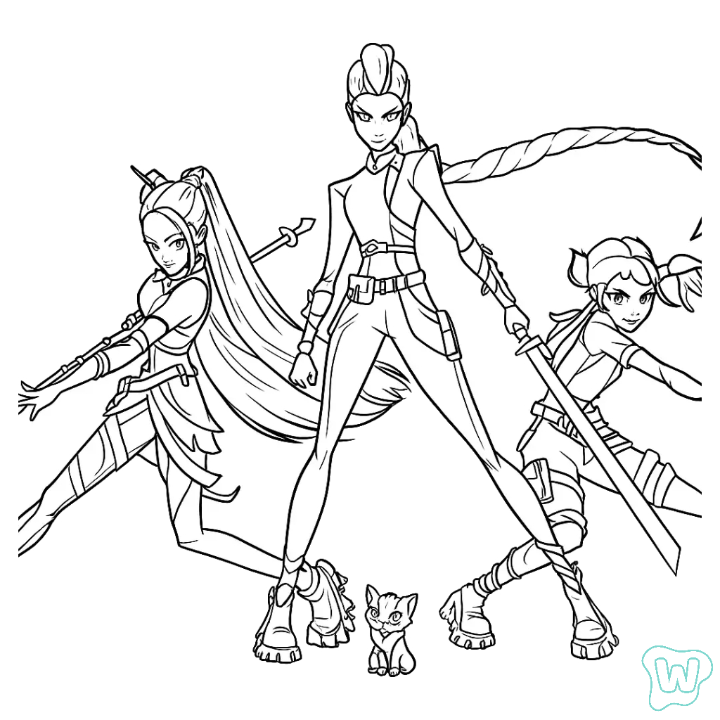 felices páginas para colorear KPop Demon Hunters 1