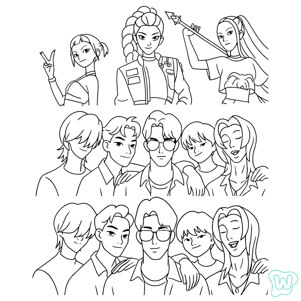 KPop Demon Hunters dibujos para colorear grinch 2
