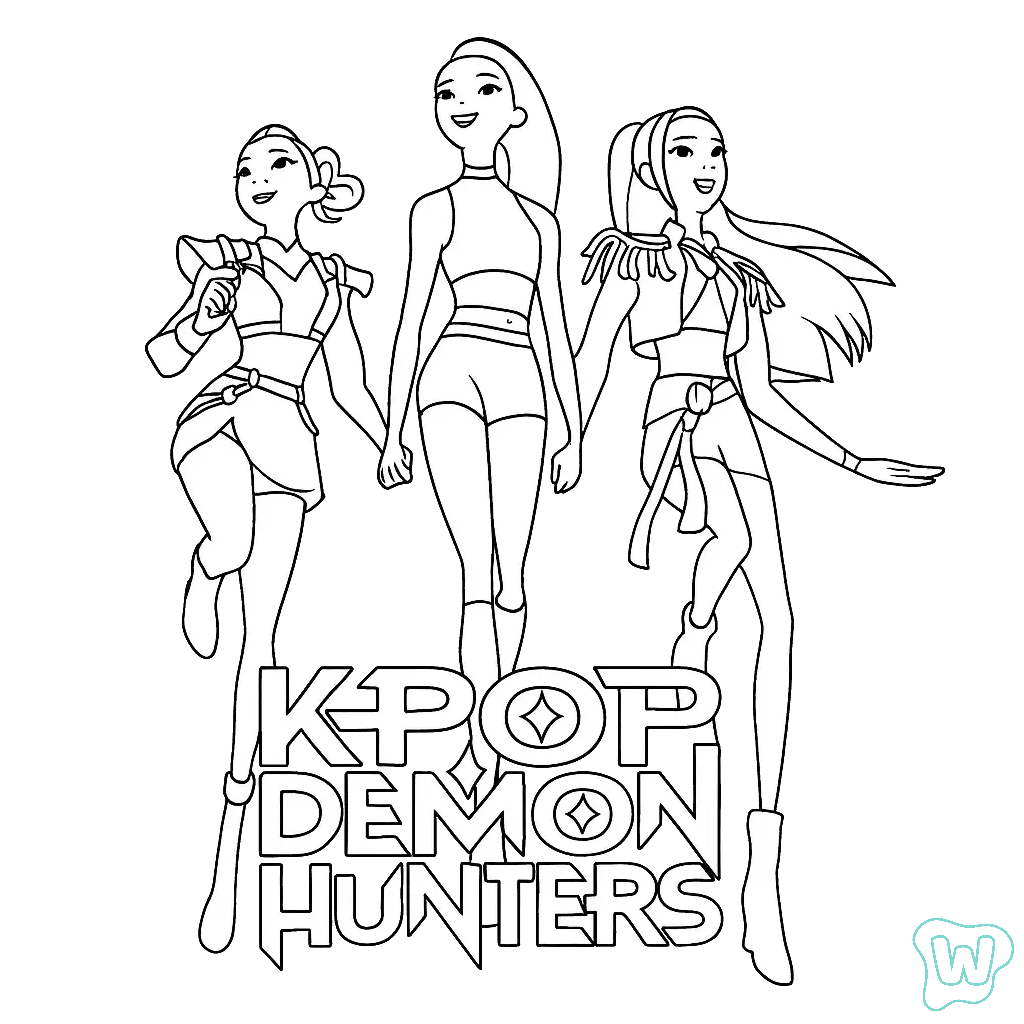 lindas páginas para colorear KPop Demon Hunters