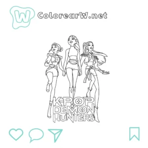 KPop Demon Hunters para colorear (PDF para imprimir gratis) thumbnail