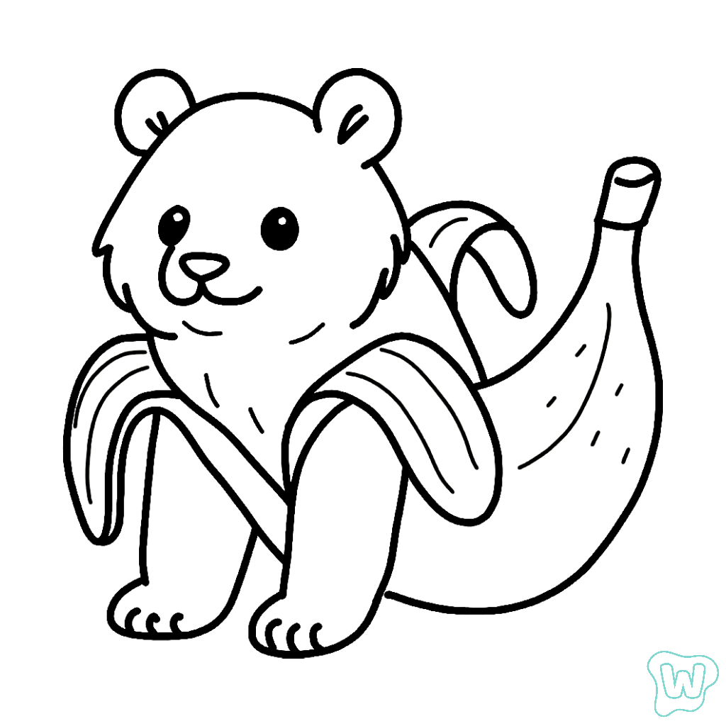 páginas para colorear de preescolar Pandaccini Bananini