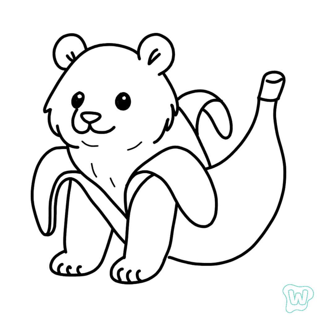 Pandaccini Bananini para colorear y Imprimir PDF