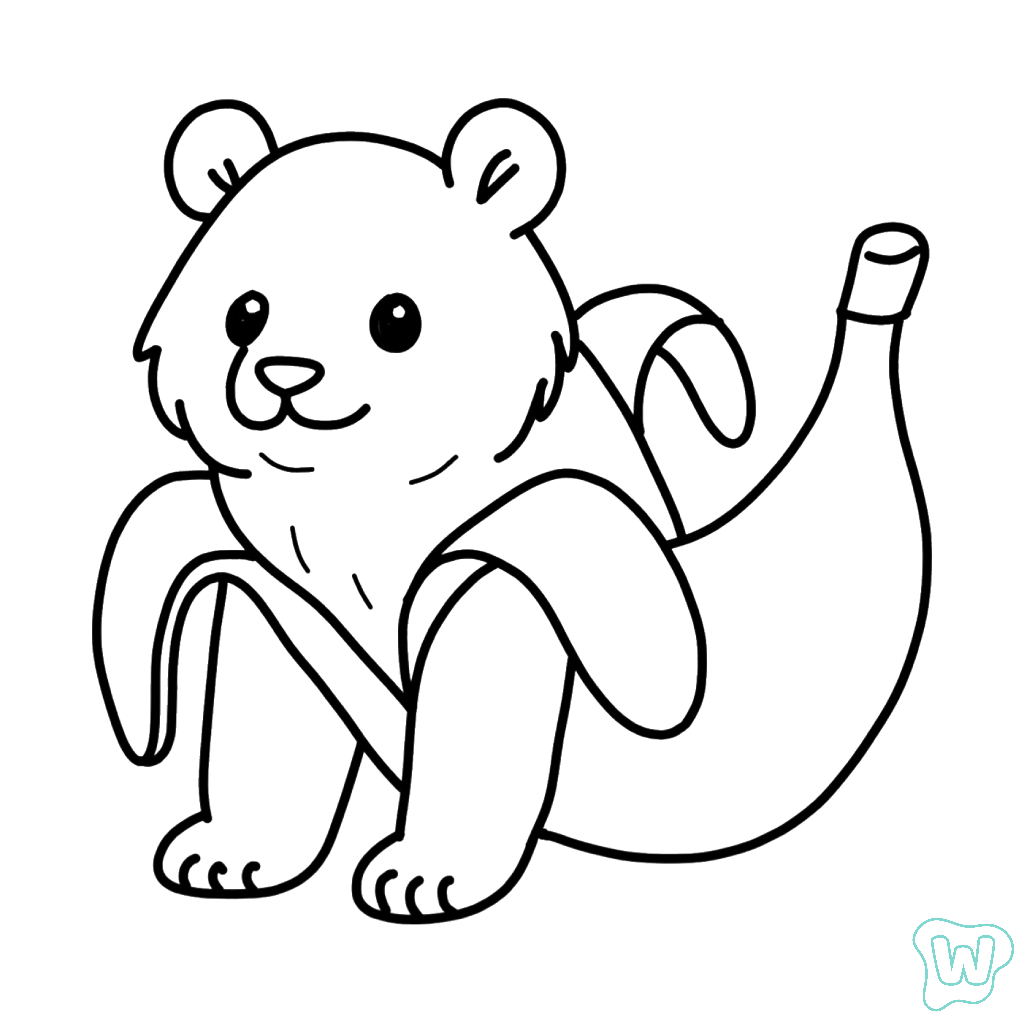 divertidas páginas para colorear Pandaccini Bananini