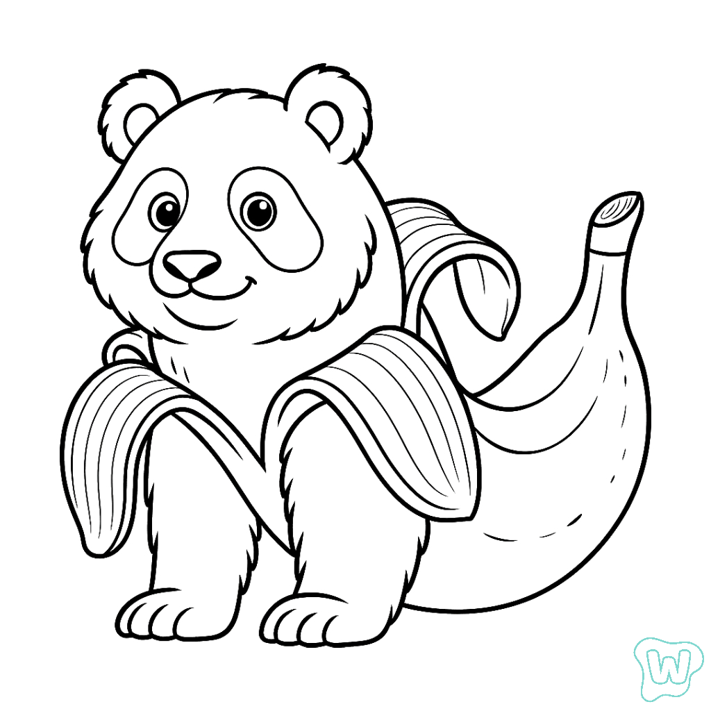 páginas para colorear Pandaccini Bananini imprimibles gratis