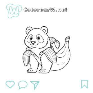 Pandaccini Bananini para colorear (PDF para imprimir gratis) thumbnail