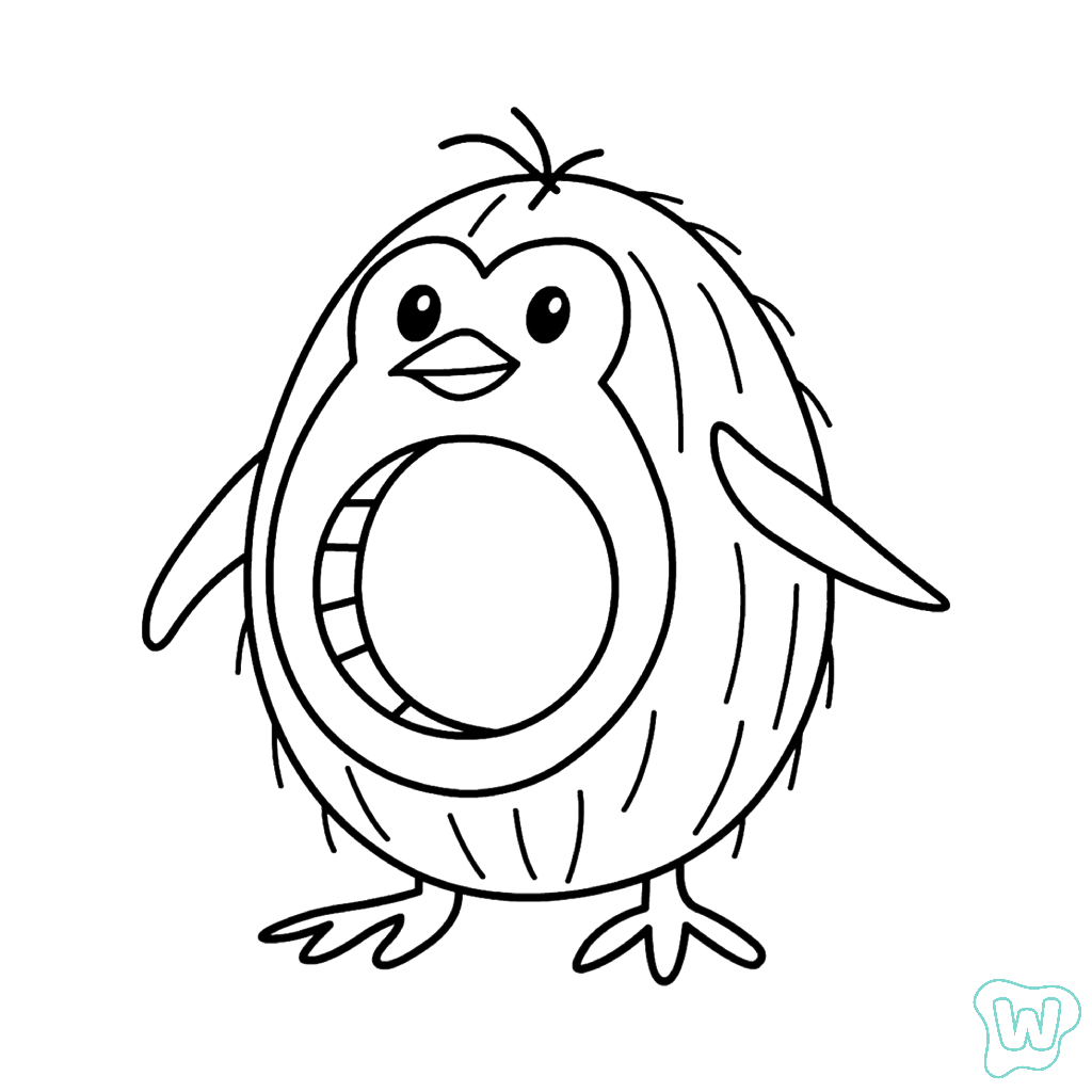 páginas para colorear gratis Penguino Cocosino