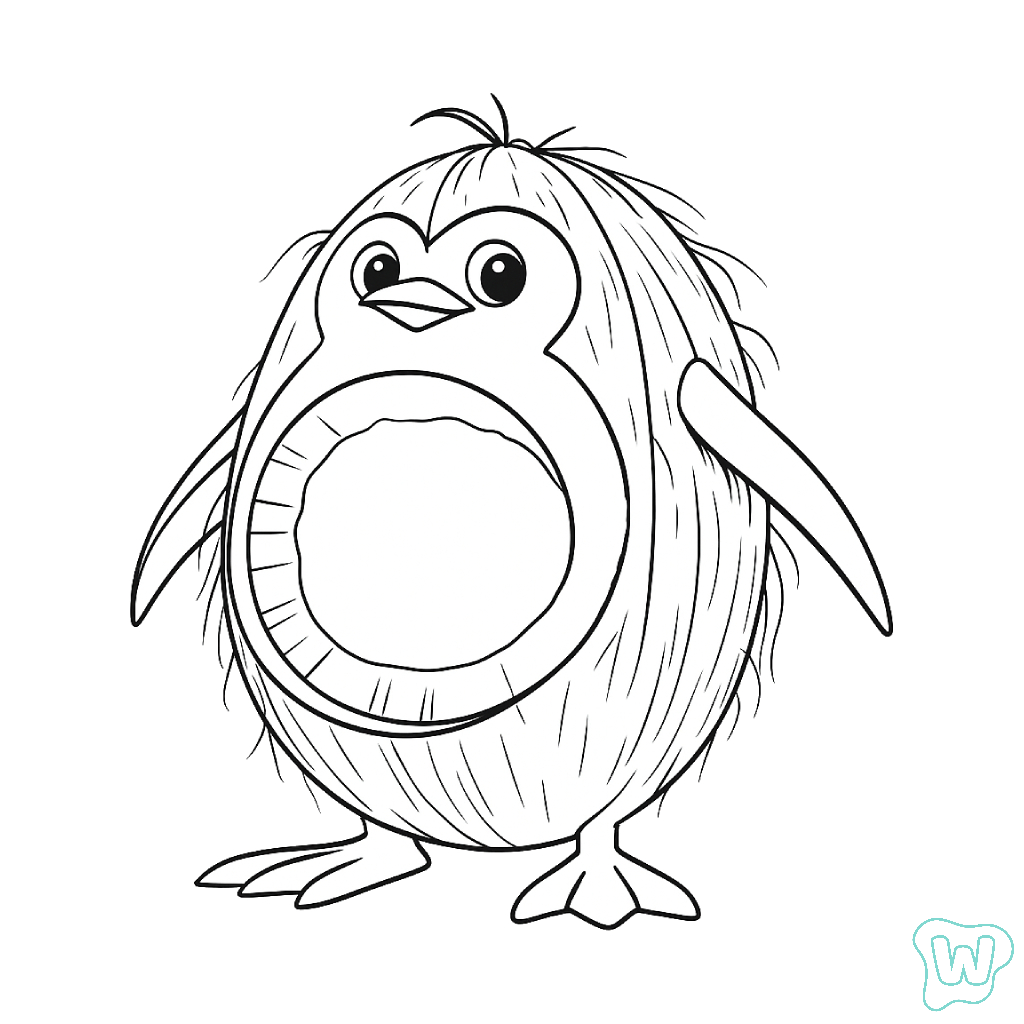 páginas para colorear detalladas de Penguino Cocosino para adultos