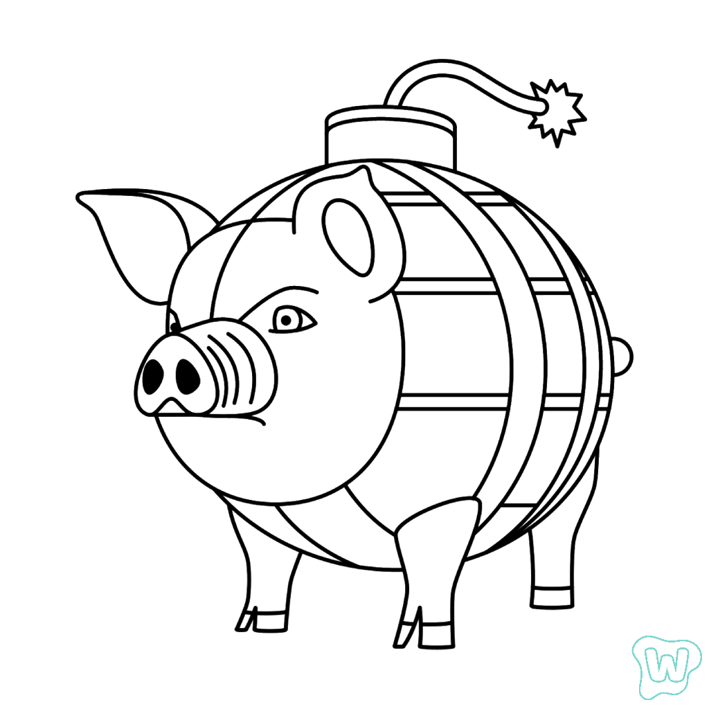 Svinino Bombondino para colorear