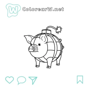 Svinino Bombondino para colorear (PDF para imprimir gratis) thumbnail
