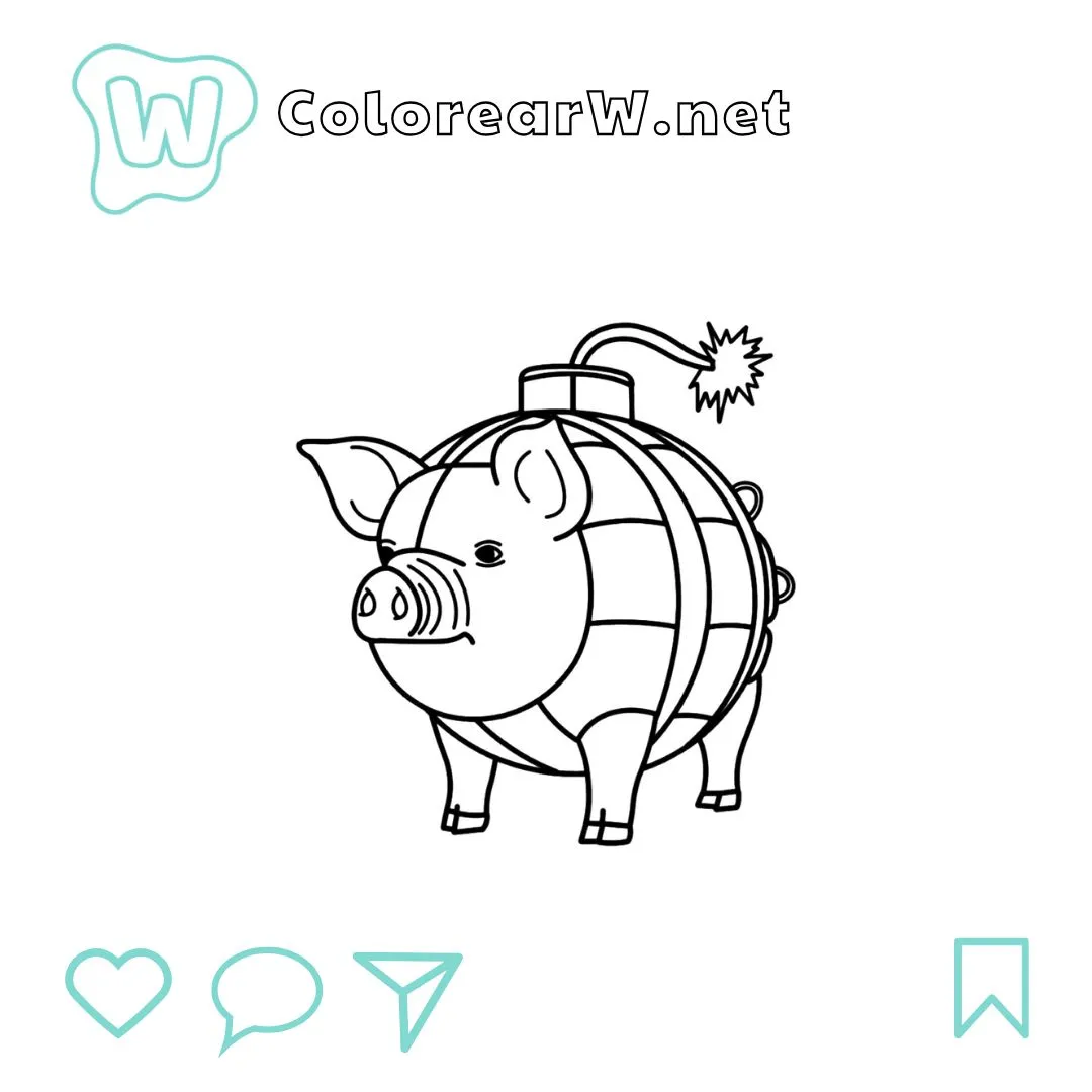 Svinino Bombondino para colorear (PDF para imprimir gratis) thumbnail