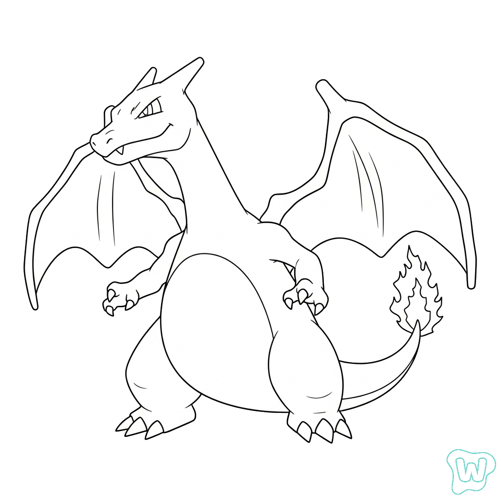 páginas para colorear para niños Charizard