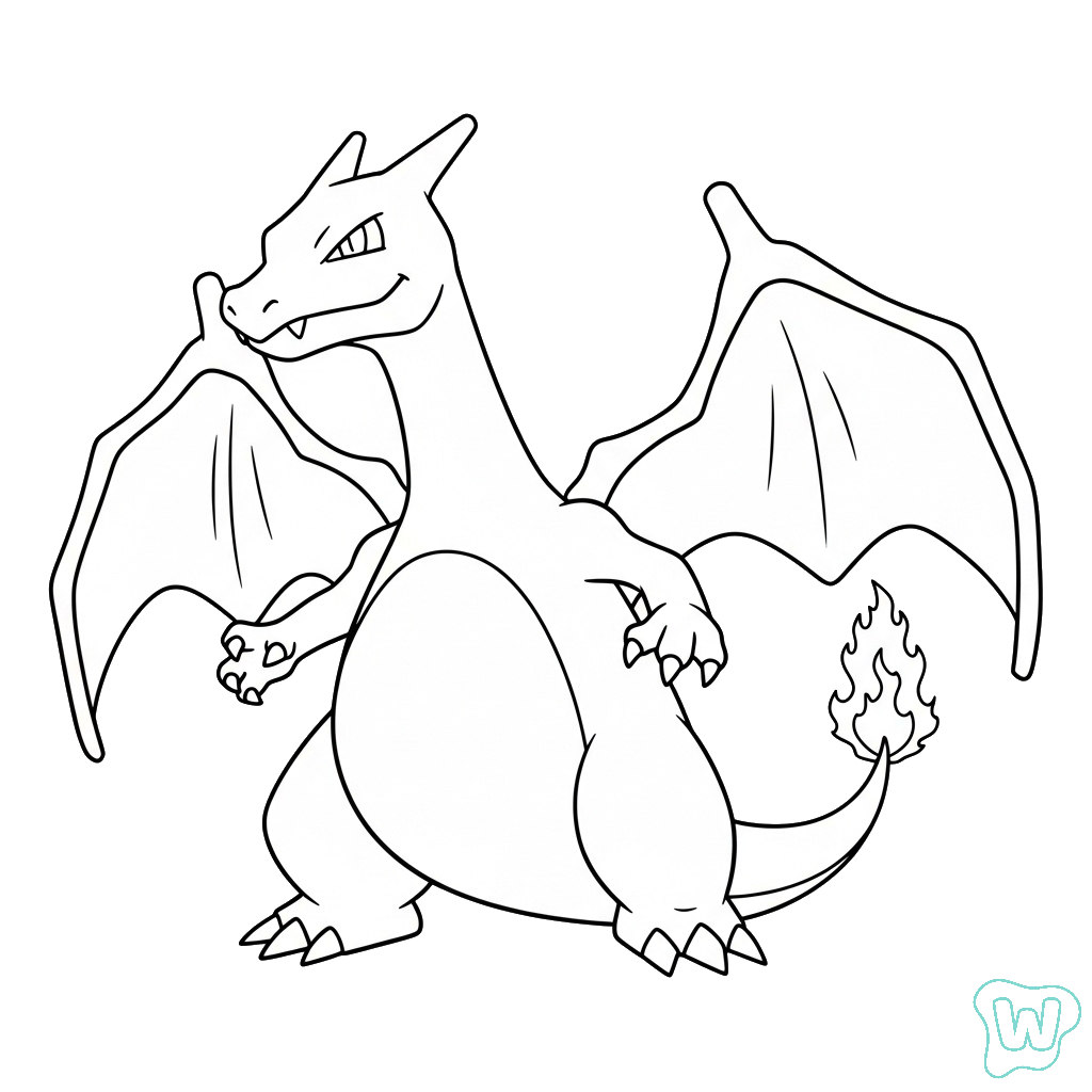 páginas para colorear de árboles Charizard gratis
