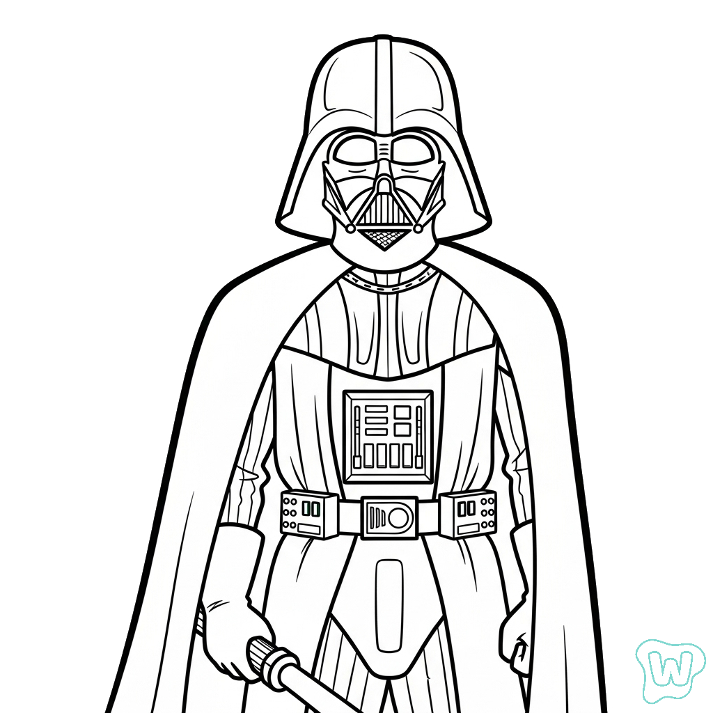 Darth Vader colorear y Imprimir PDF gratis