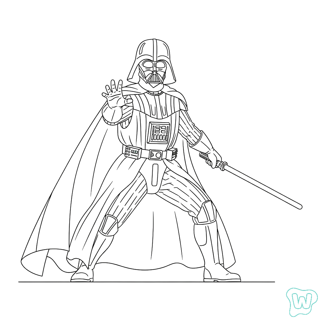páginas para colorear detalladas de Darth Vader