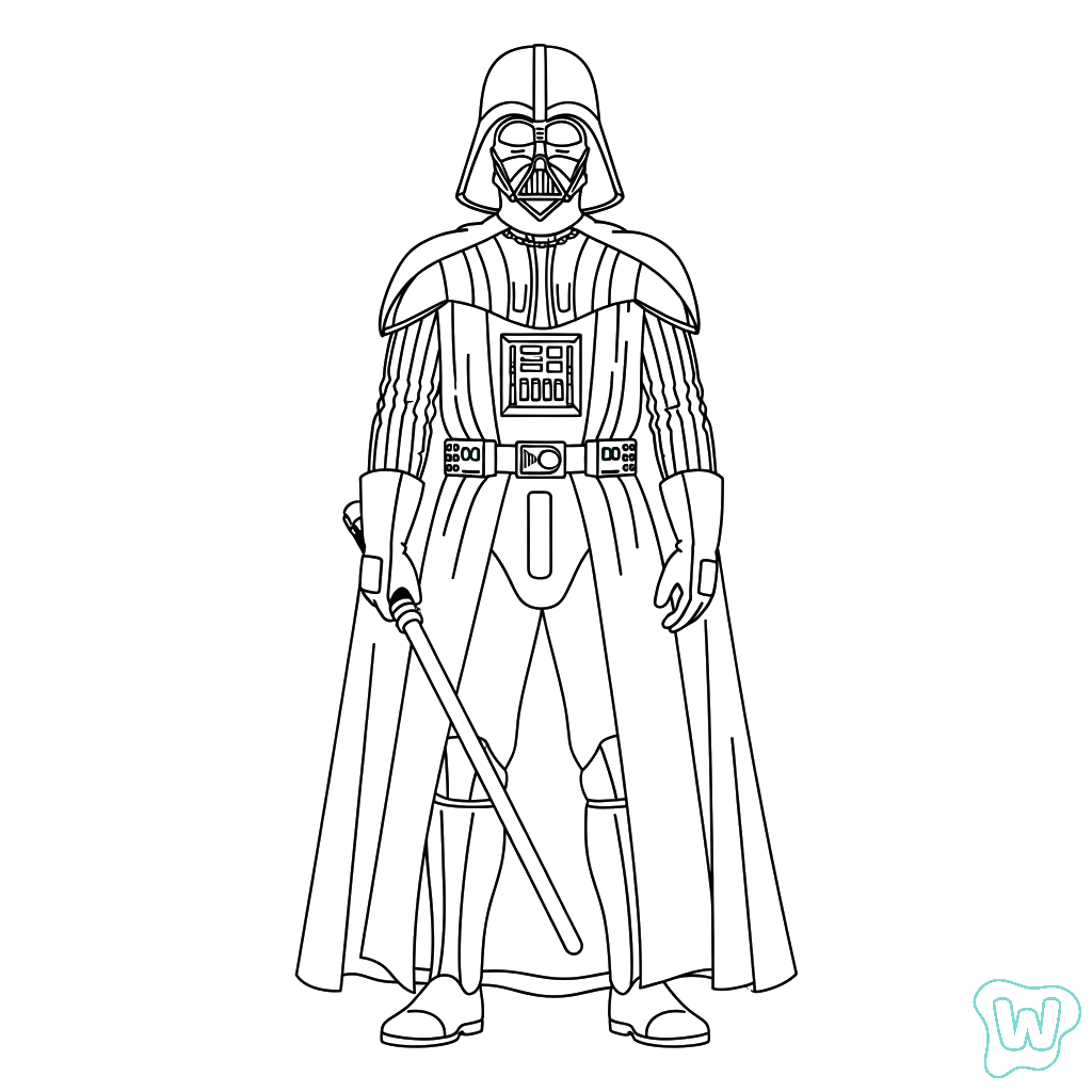 páginas para colorear gratis Darth Vader