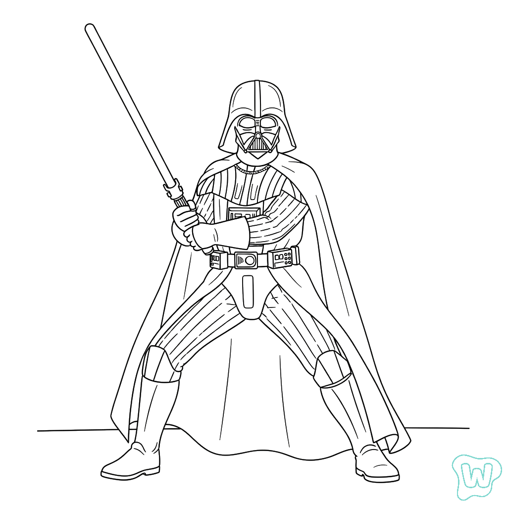 páginas para colorear gratis Darth Vader 1