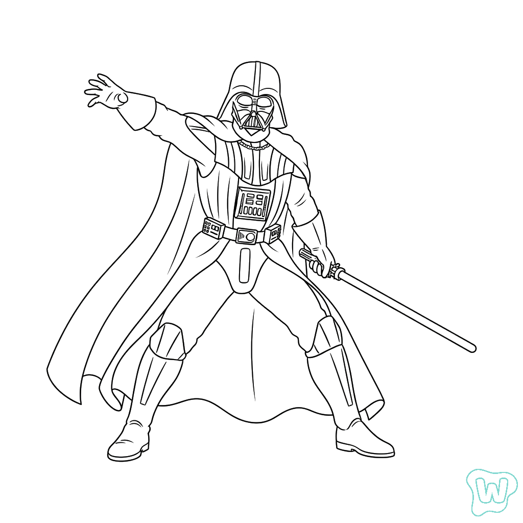páginas para colorear gratis para adultos Darth Vader