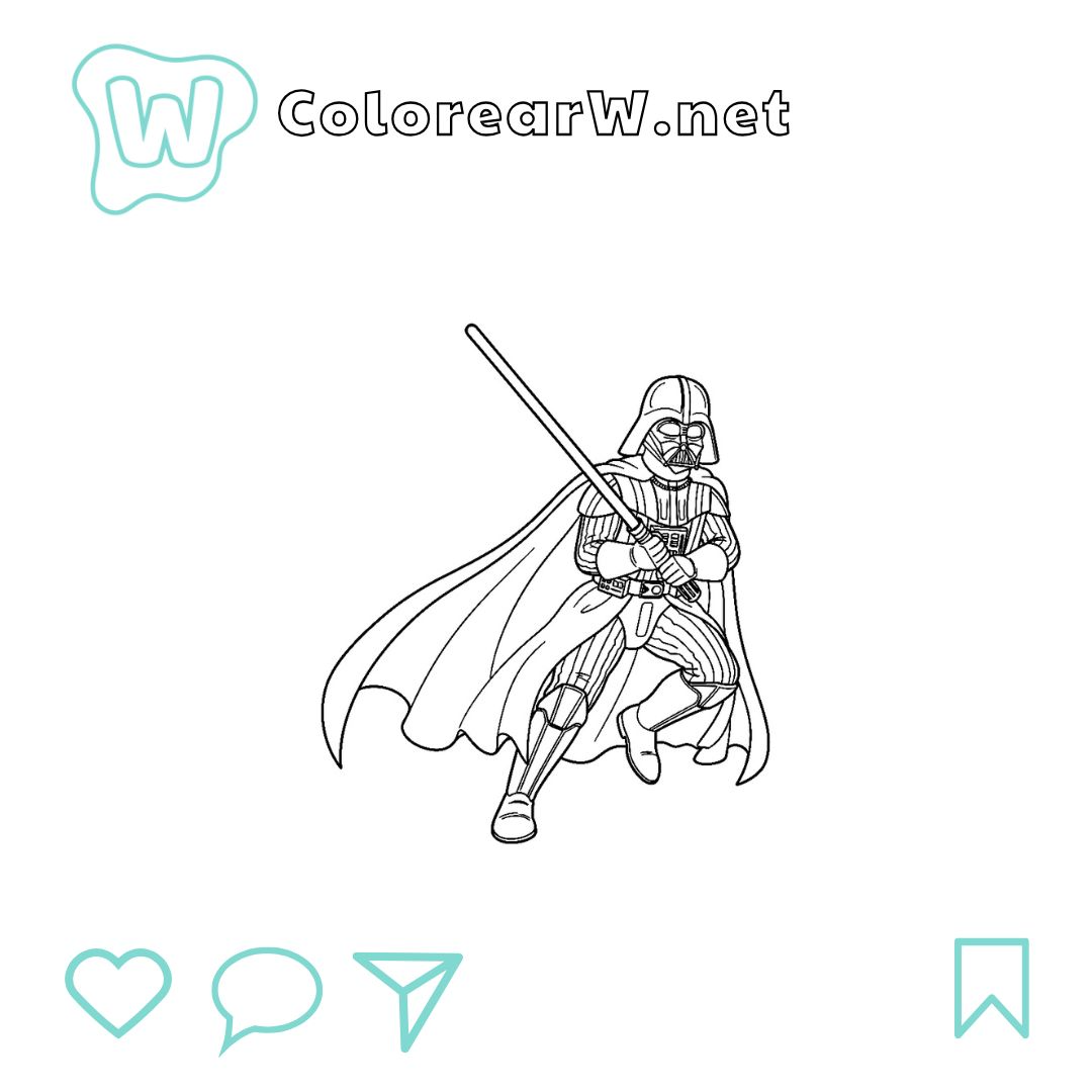 Darth Vader para colorear (PDF para imprimir gratis) thumbnail