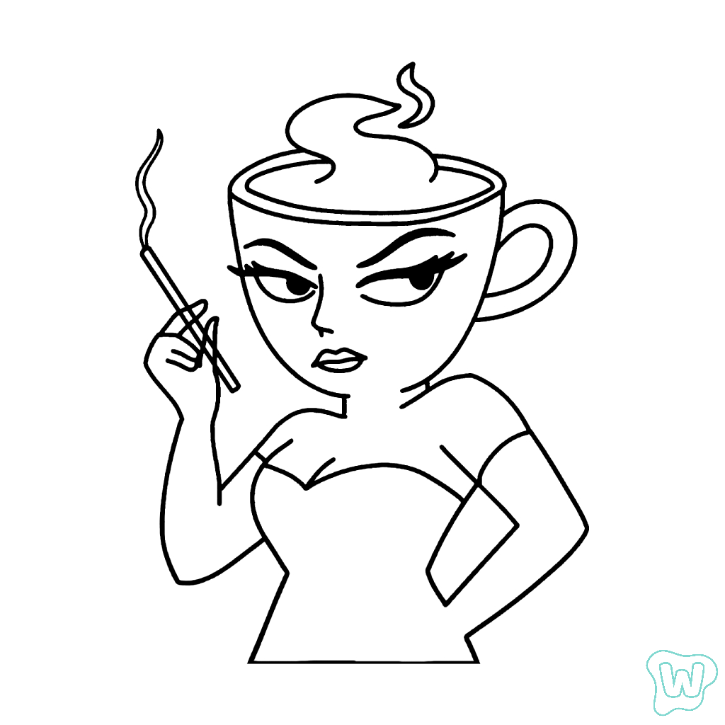 felices páginas para colorear Espressona Signora