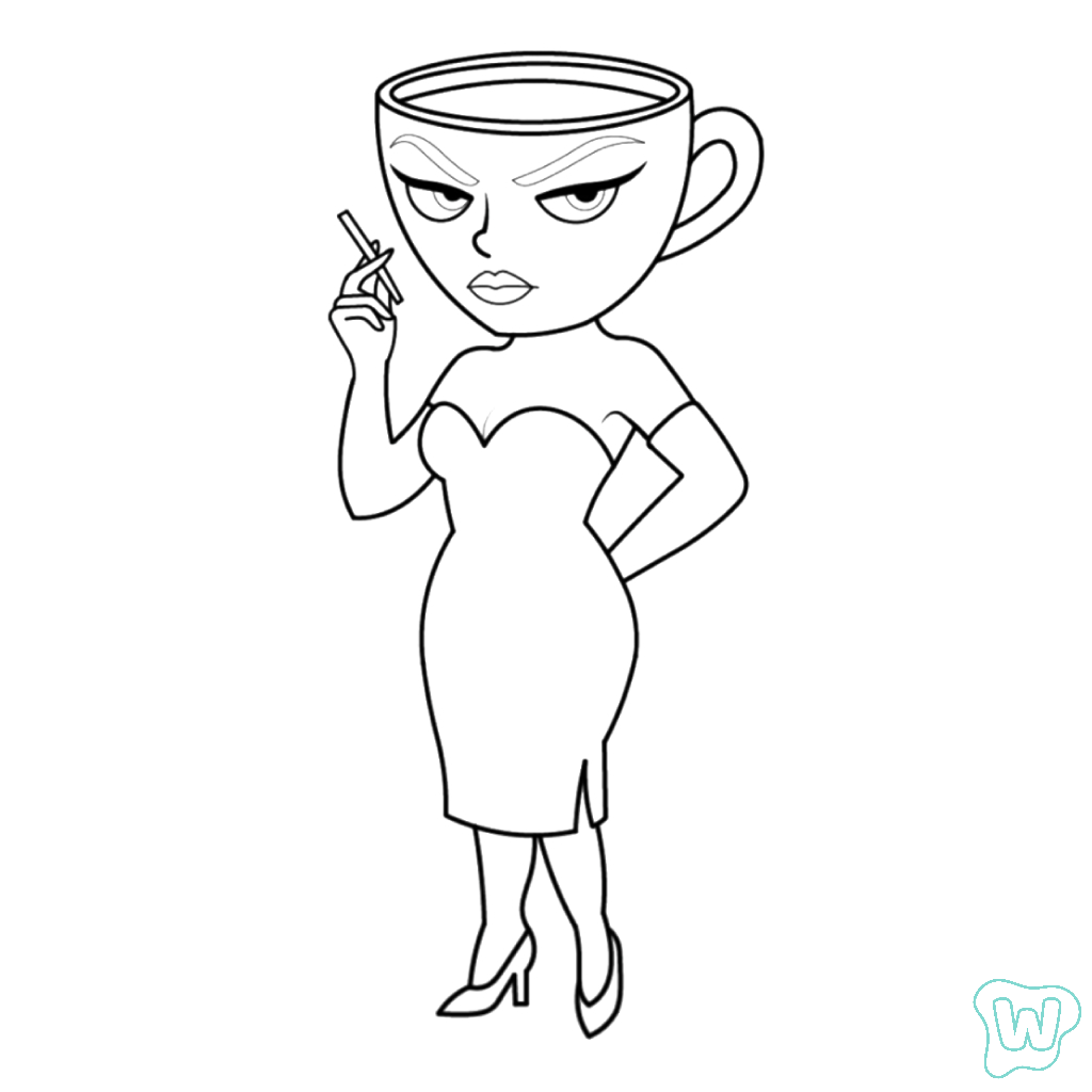 páginas para colorear gratis para adultos Espressona Signora