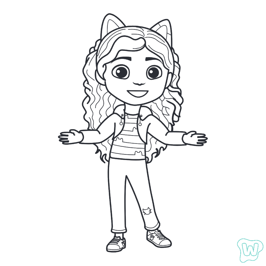 páginas para colorear de árboles Gabby’s Dollhouse gratis