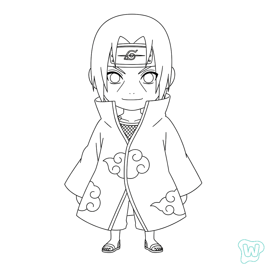 páginas para colorear para imprimir gratis Itachi Uchiha