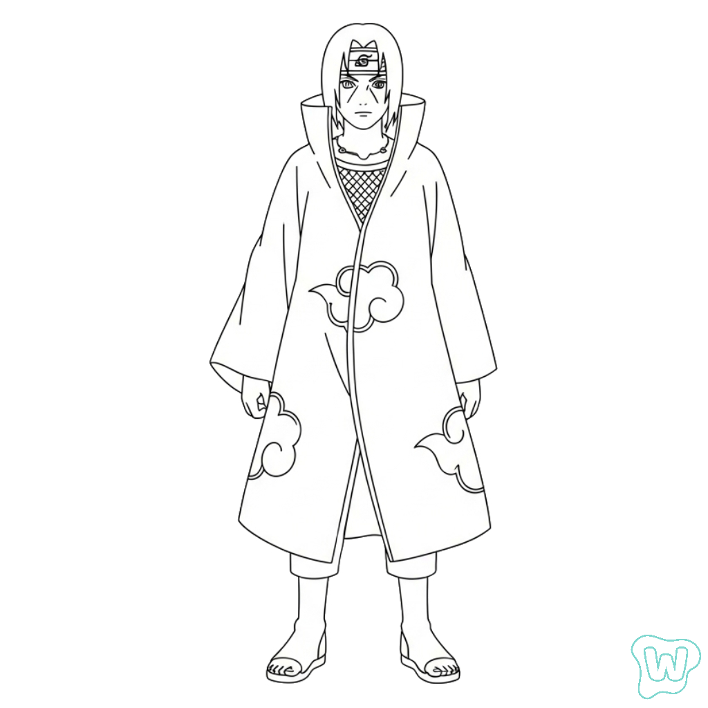 páginas para colorear imprimibles Itachi Uchiha