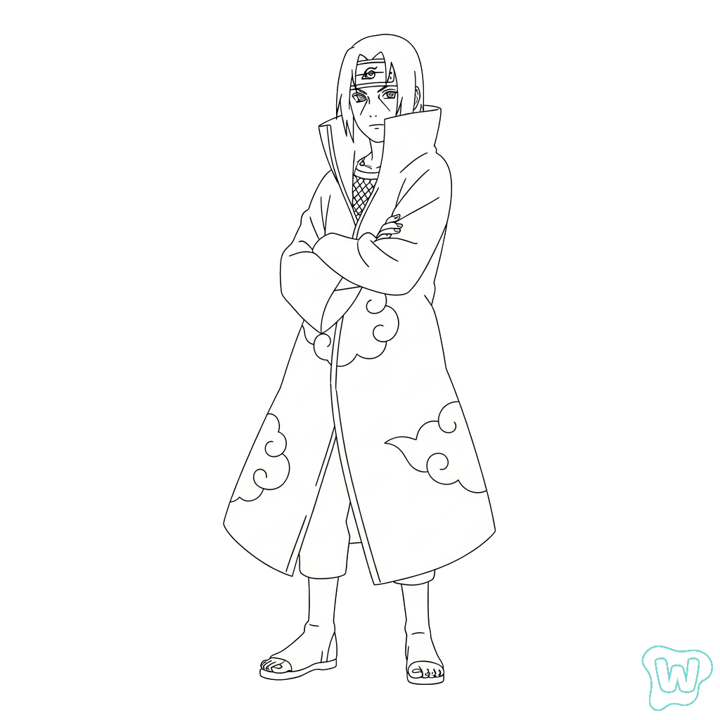 páginas para colorear gratis Itachi Uchiha pdf