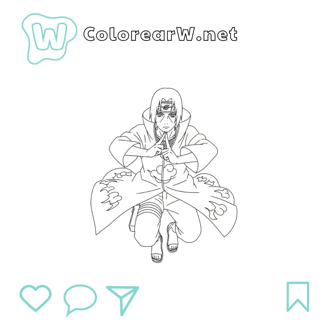 Itachi Uchiha para colorear (PDF para imprimir gratis) thumbnail